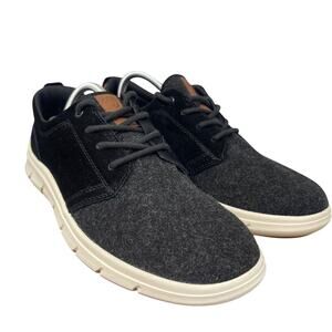 Easy Spirit Shoes Mens 11M Gray Black Knit Suede Lace Up Low Top Sneaker Canyon